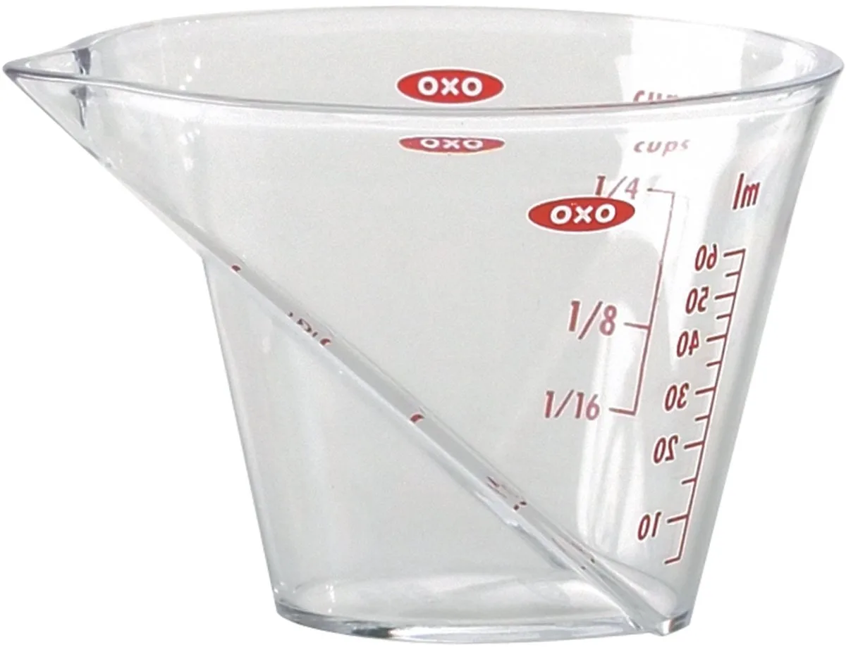 Maatbeker - 60 ml - Kunststof - Van bovenaf leesbaar - Schenktuit van OXO in Transparant – productfoto