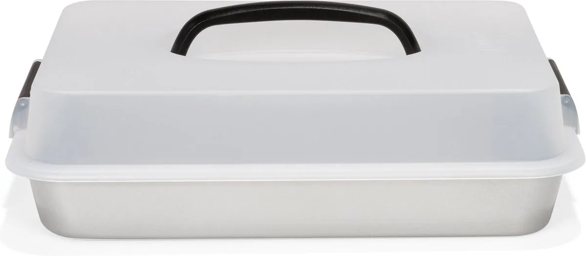 Bakvorm Silver Top Met Draagdeksel 35 x 24 cm van Patisse in Zilver – productfoto