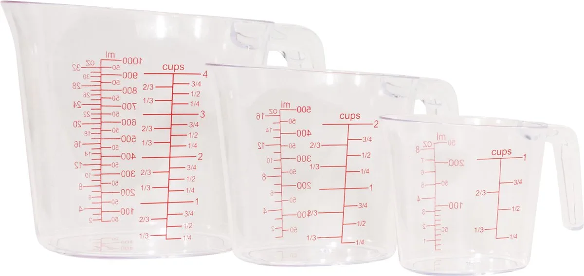 Maatbekers - 250/500/1000 ml - 3-delig de Patisse en Transparent – photo produit