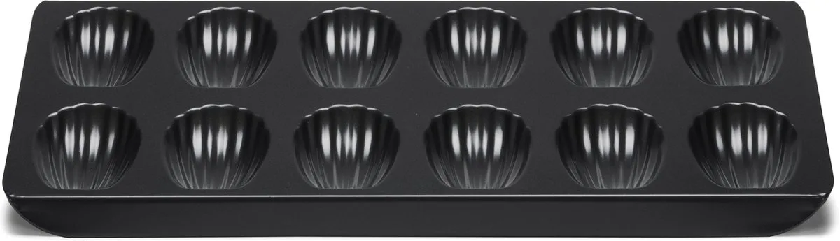 Madeleine Bakvorm - 12 Madeleines - 40 cm de Patisse en Noir – photo produit