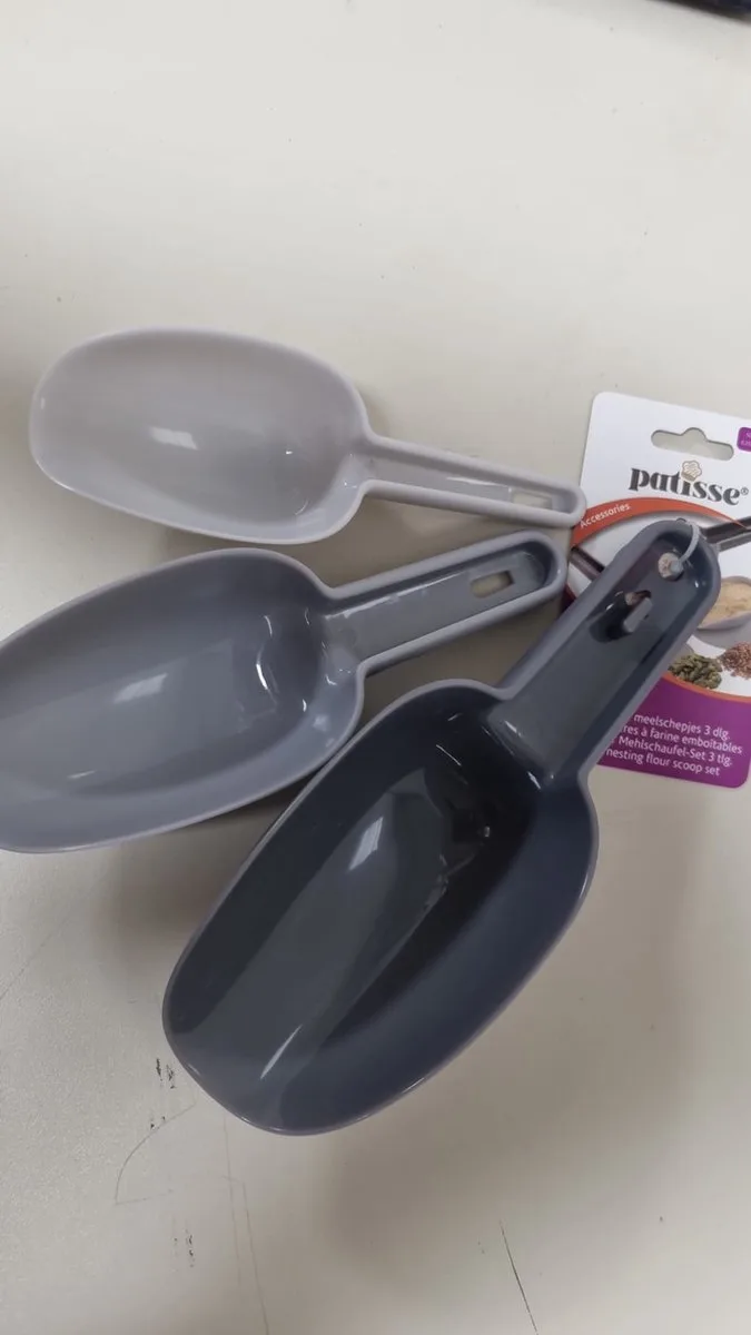 Meel lepel set van 3 nestbaar fra Patisse i Grå – produktbillede
