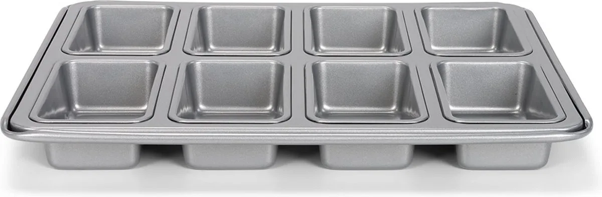 Mini broodvorm 8 vaks van Patisse in Zilver – productfoto