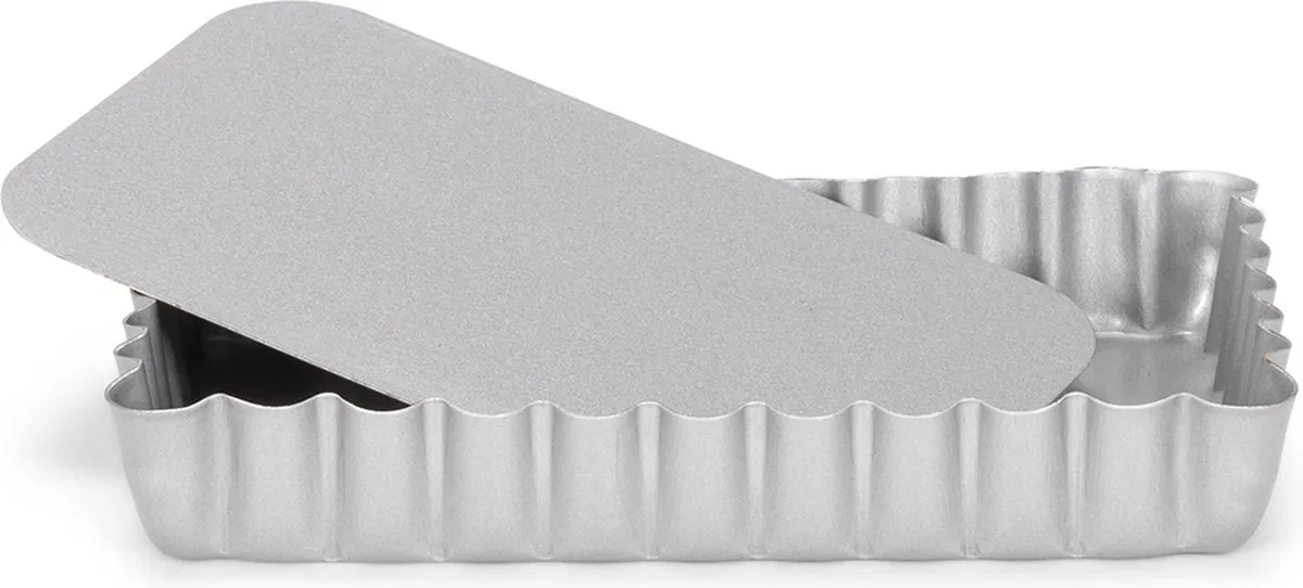 Mini Quichevorm - Losse Bodem - Rechthoekig - 13x 8 cm van Patisse in Zilver – productfoto