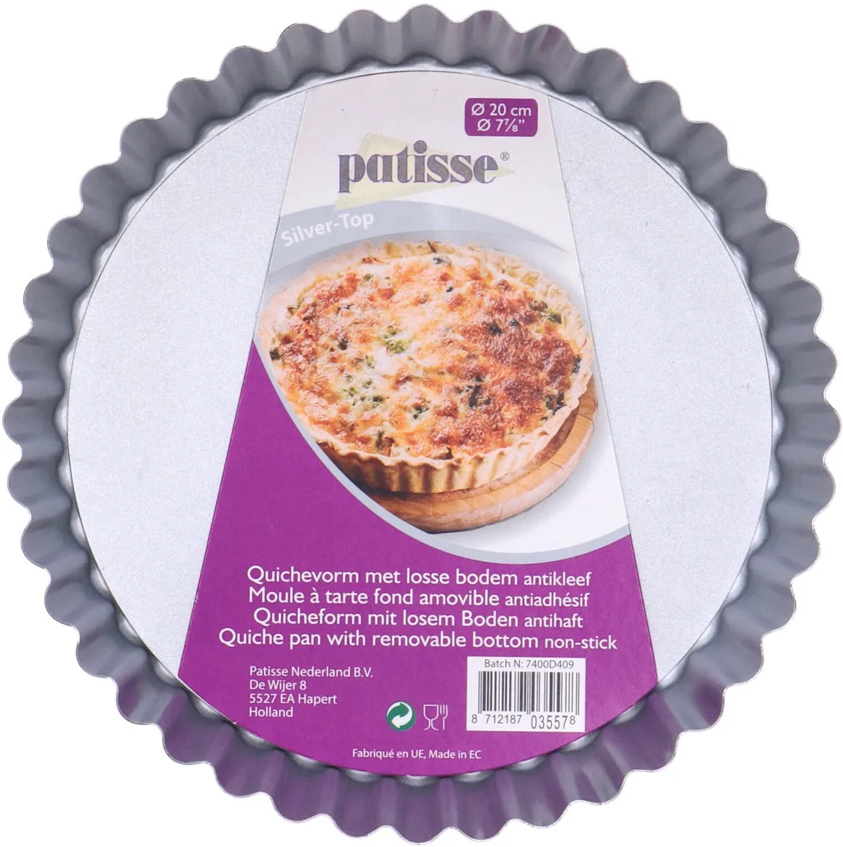 Quichevorm met Losse Bodem 20 cm by Patisse in Silver – product photo