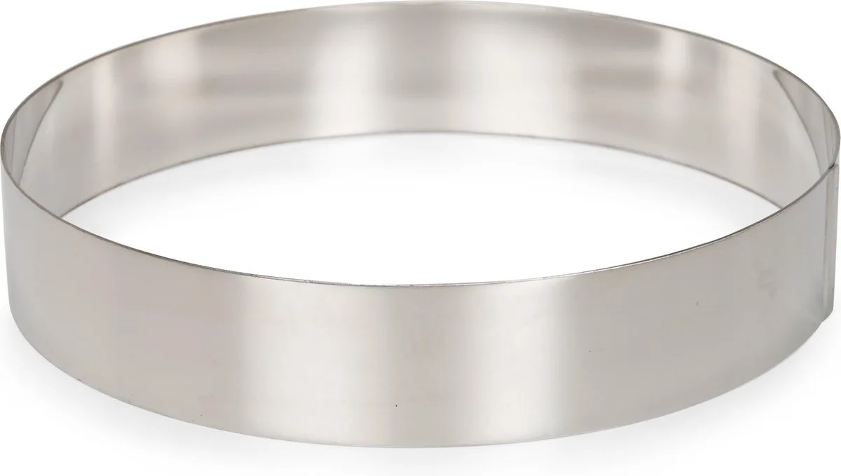 Taartring rvs Ø 24 cm - Taartvorm Cakevorm Sloffenvorm Boterkoekvorm van Patisse in Zilver – productfoto