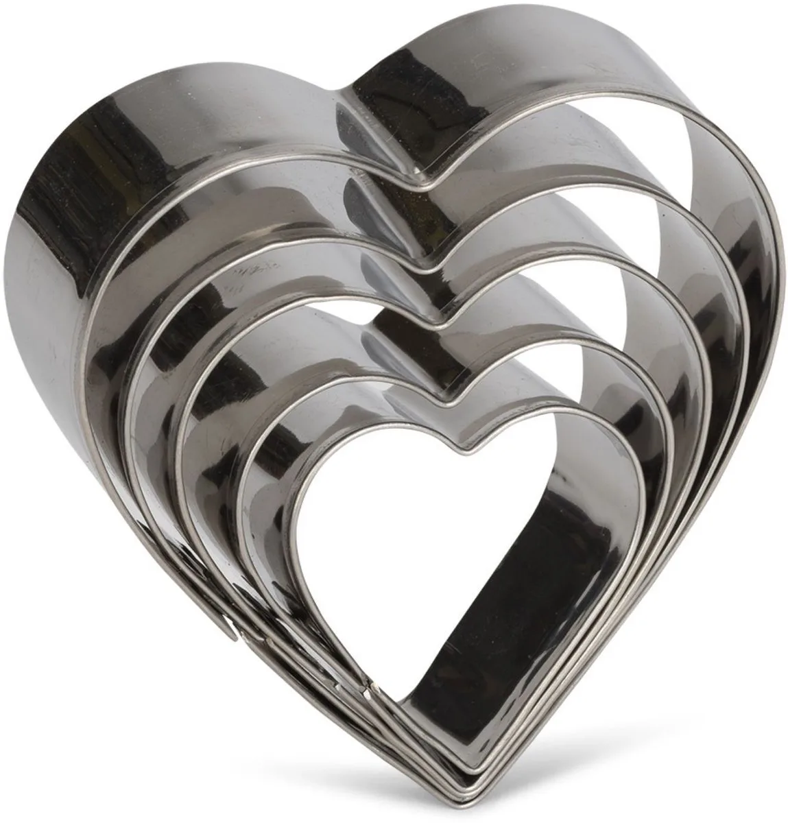 Uitsteekvorm 5 delig Hart van Patisse in Zilver – productfoto