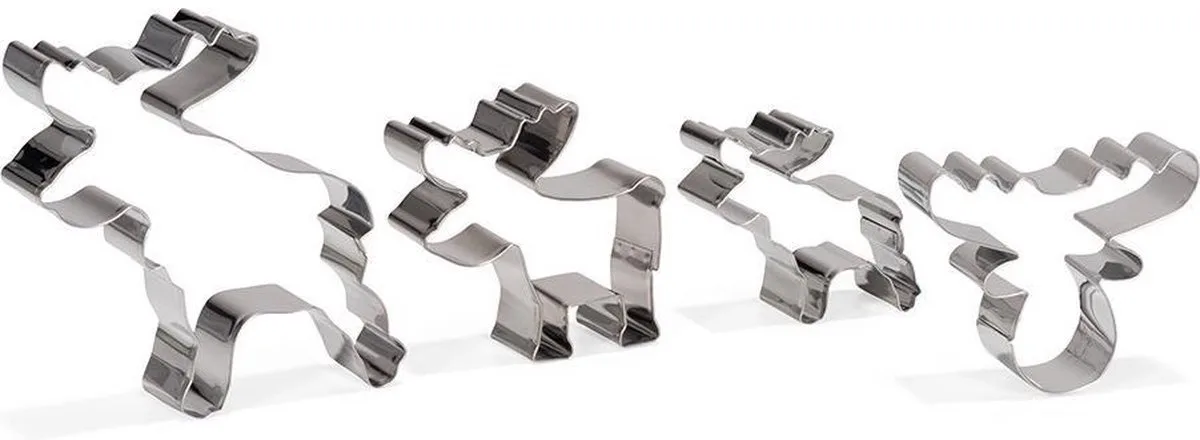 uitsteekvormen Eland RVS 4-delig van Patisse in Zilver – productfoto
