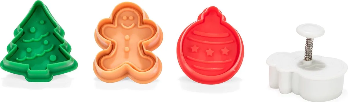 uitsteekvormen set - met uitdrukker - 4 stuks från Patisse i Flerfärgad – produktbild