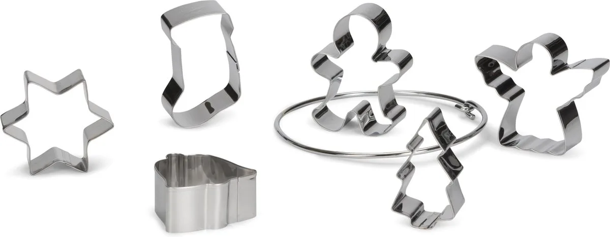 uitsteekvormen set rvs - met ring - 6 delig von Patisse in Silber – Produktfoto