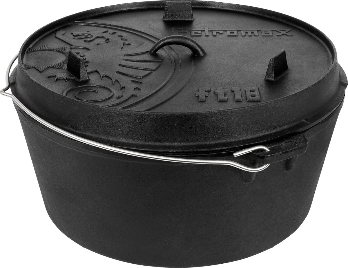 Dutch Oven 16,1L/ft 18 - zonder pootjes de Petromax en Noir – photo produit