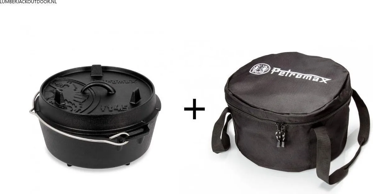 Dutch oven set FT4,5 MET Pootjes + Transporttas de Petromax en Noir – photo produit
