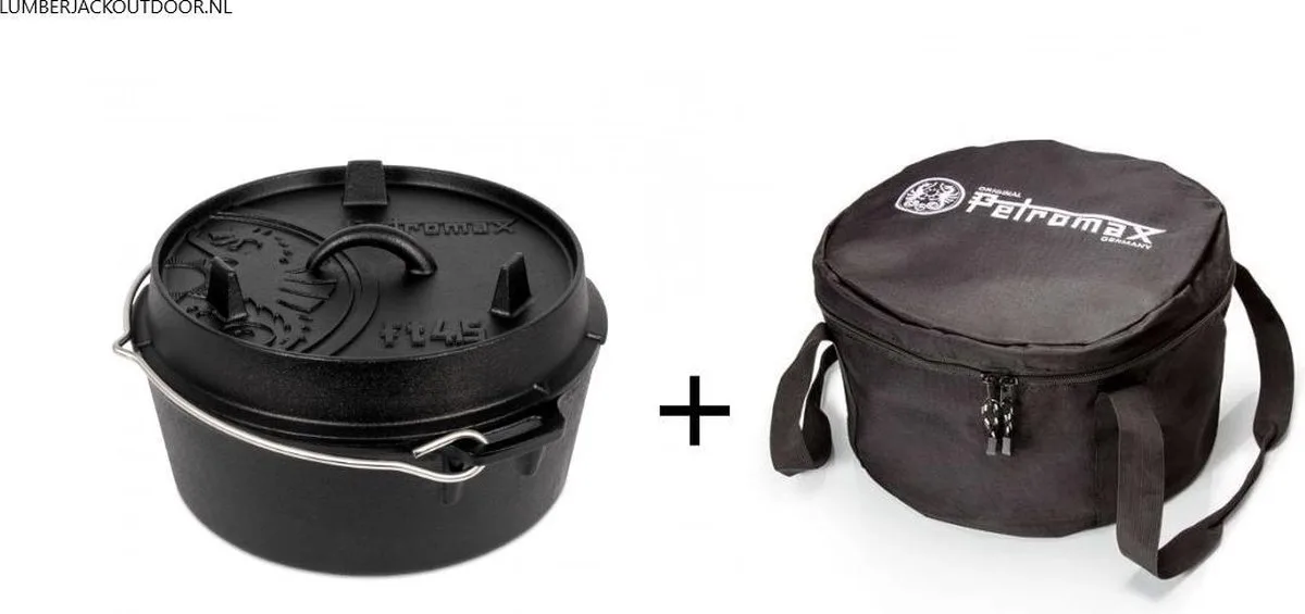 Dutch Oven set - FT4.5-T ZONDER pootjes + Transporttas från Petromax i Svart – produktbild