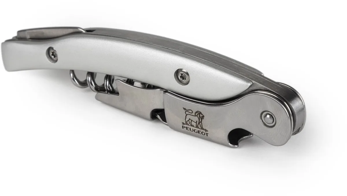 Malbec - Kurkentrekker - Aluminium - 13 cm van Peugeot in Zilver – productfoto