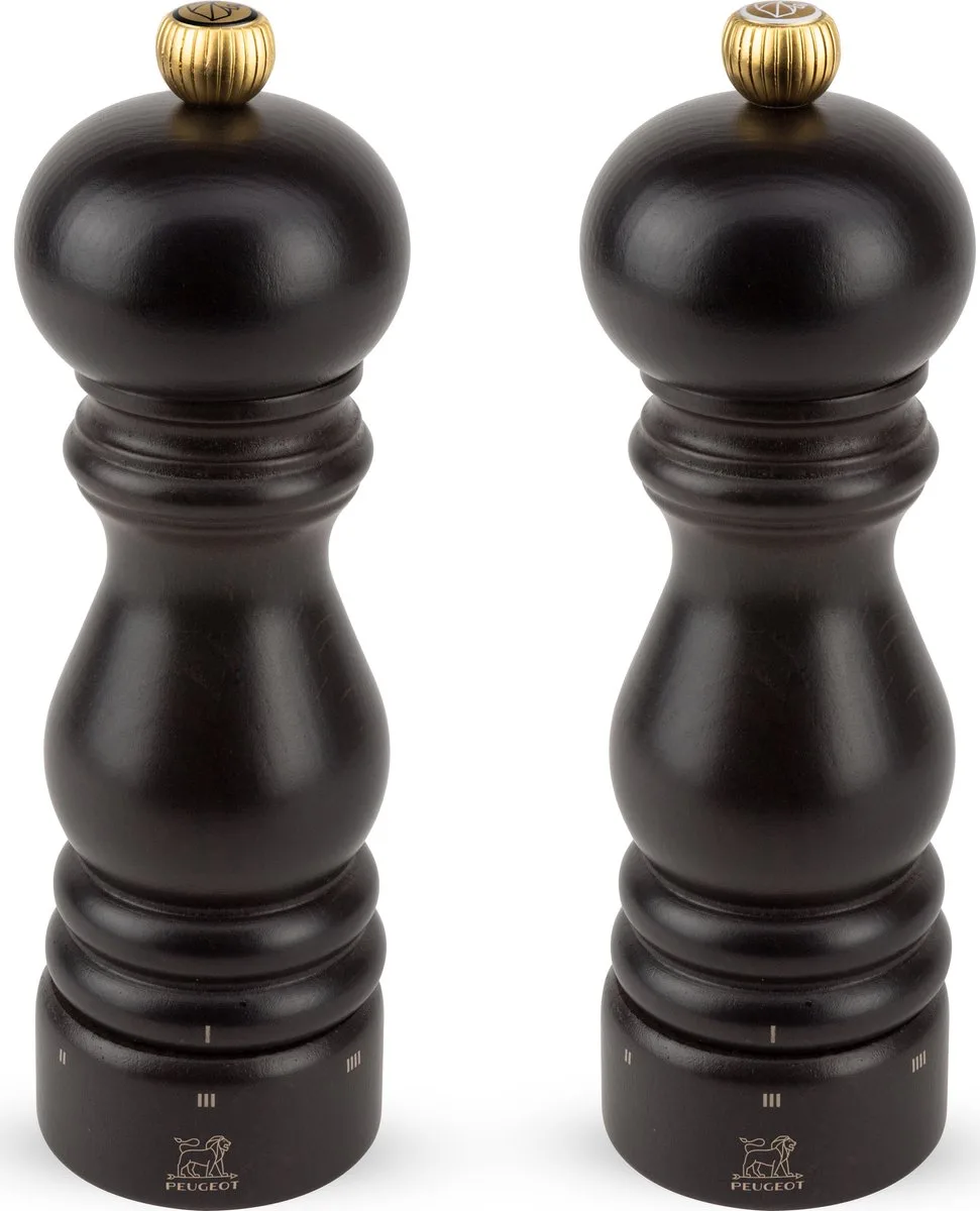 Paris Peper- en Zoutmolen 18 cm - u'Select - Zirlion maalwerk van Peugeot in Chocolade – productfoto