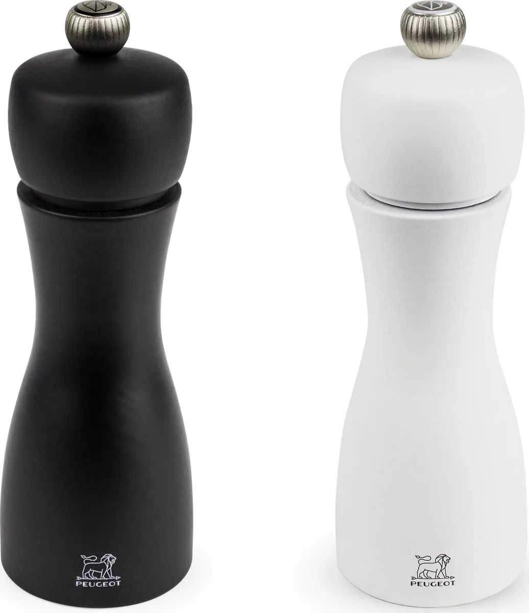 Tahiti Peper- En Zoutmolen 15 cm - Mat Zwart & Mat Wit - Duo van Peugeot in Zwart & Wit – productfoto