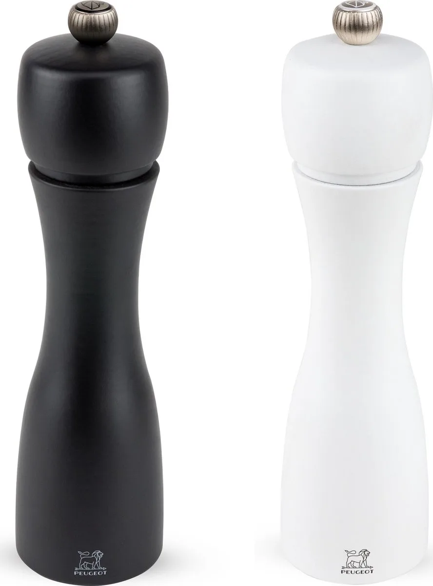 Tahiti Peper- En Zoutmolen 20 cm - Mat Zwart & Mat Wit - Duo van Peugeot in Mat Zwart & Mat wit – productfoto