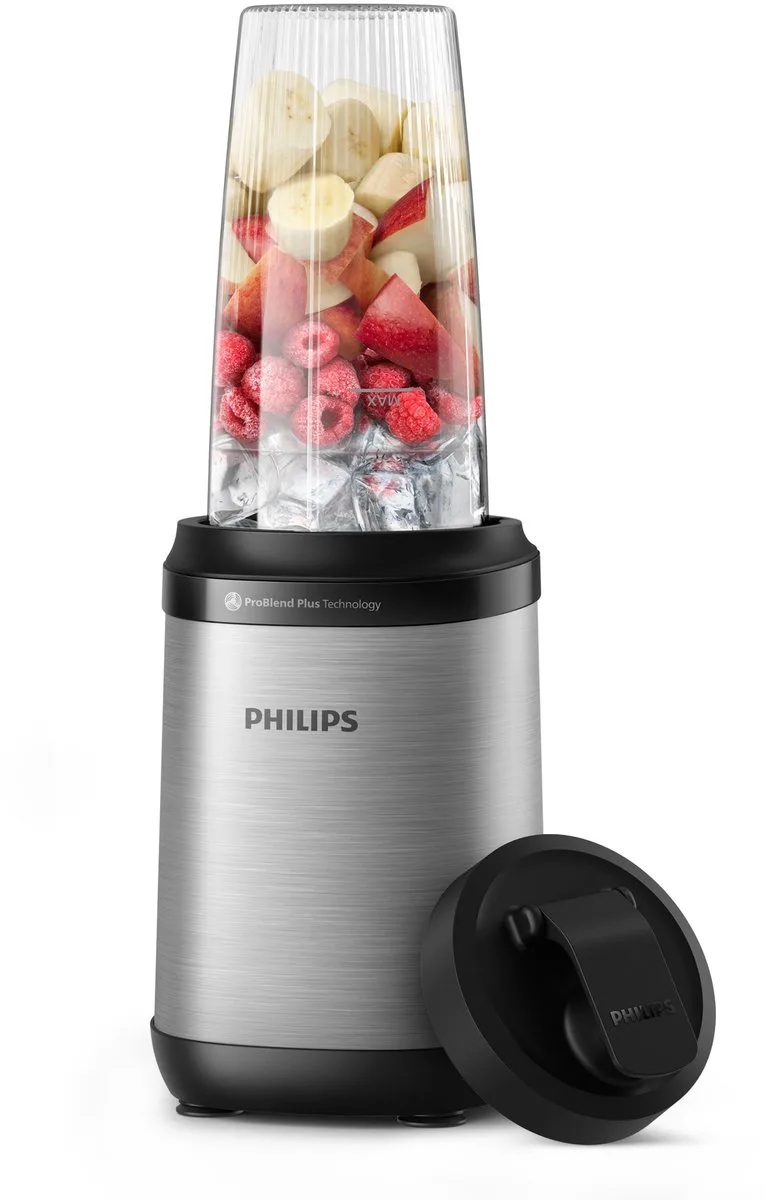 Blender HR2764/00 - Beker met Drinkdeksel 700ml - 800 Watt - Smoothie Maker - RVS Tritan von Philips in Silber – Produktfoto