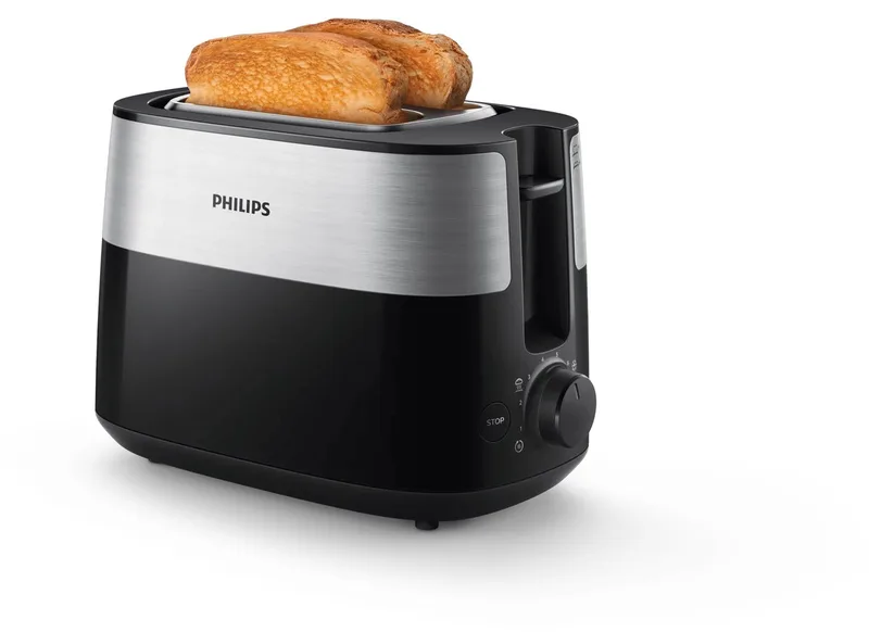 Daily HD2516/90 - Broodrooster - 8 instellingen - 830W by Philips in Black, Rvs – product photo