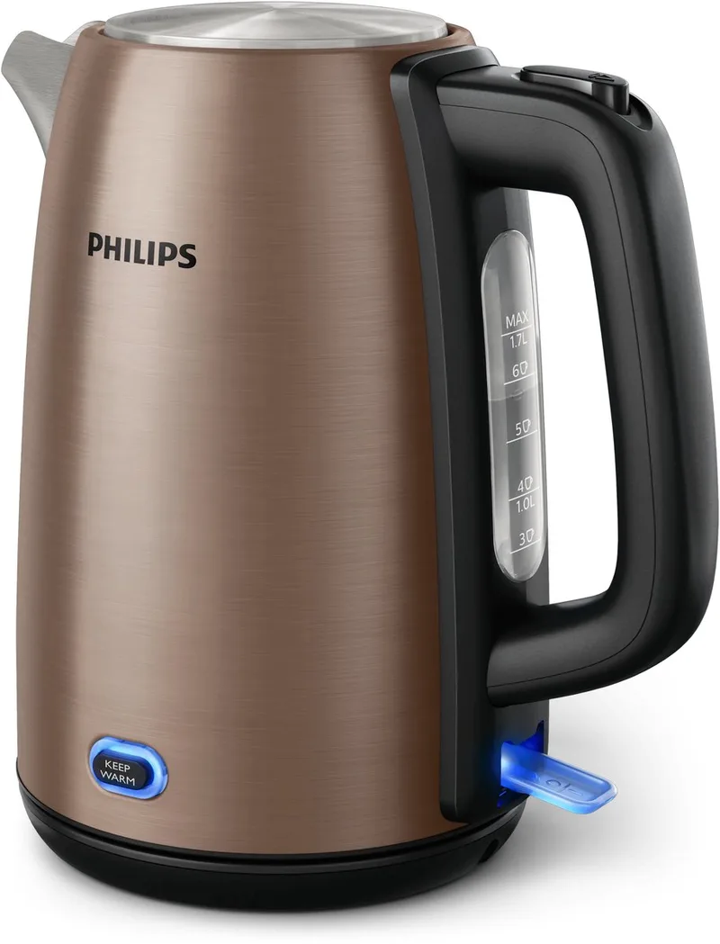 HD 9355/92 - Waterkoker - 2060 W - Staal - Makkelijk te Gebruik by Philips in Midden, Copper – product photo