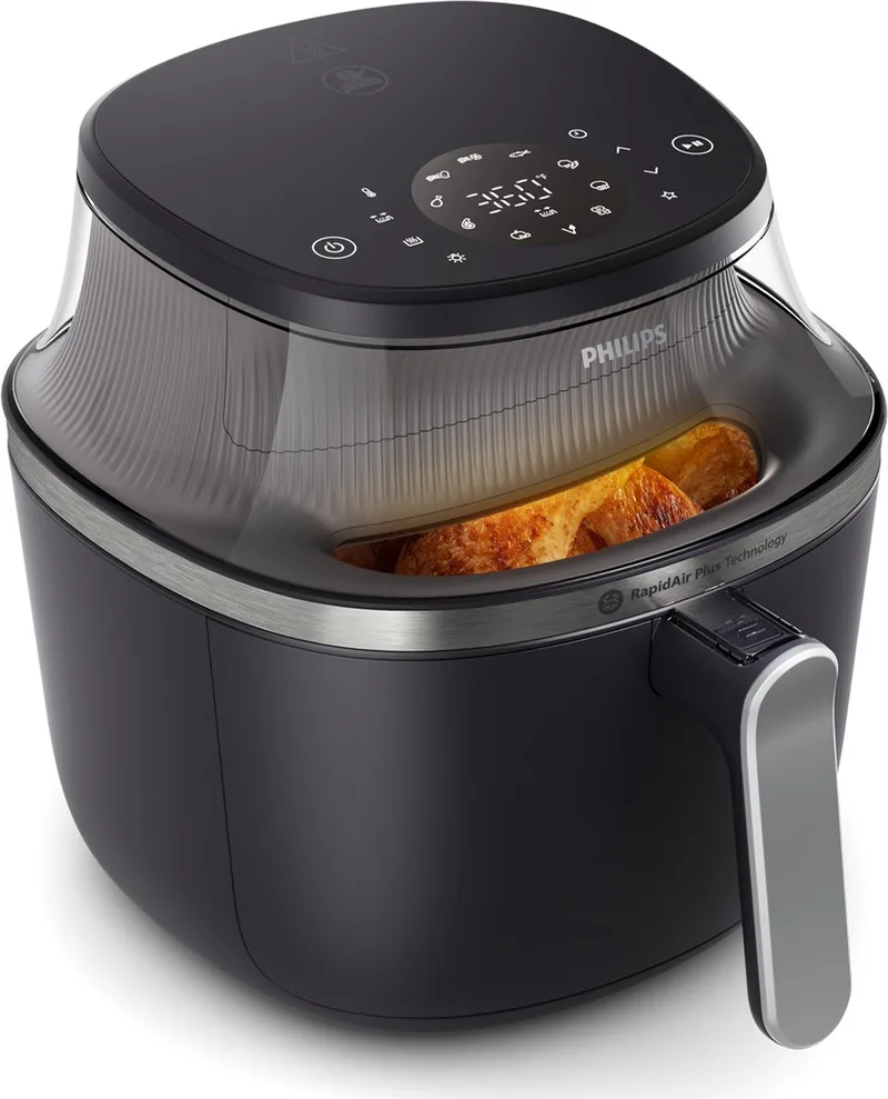 Philips 3000 Series Airfryer - NA331/00 - Kijkvenster - RapidAir Plus - 6.2L - Tot 5 Personen by Philips in Black – product photo