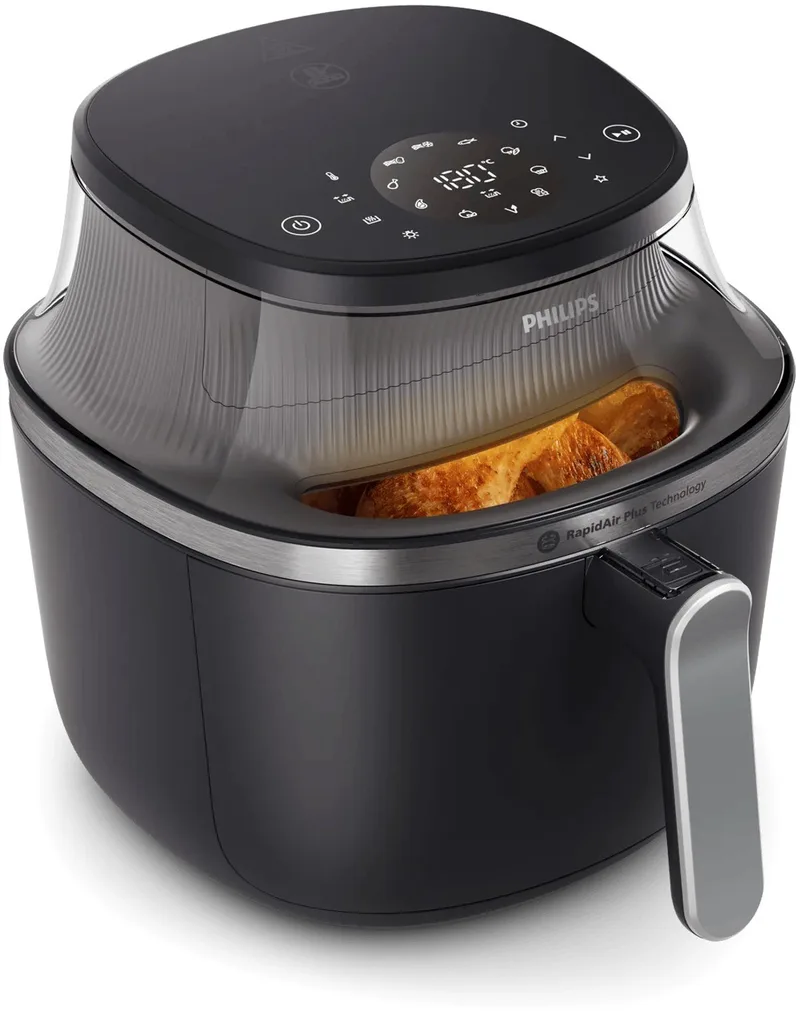 Philips 3000 Series Airfryer - NA341/00 - Kijkvenster - RapidAir Plus - 7.2L - Tot 6 Personen by Philips in Black – product photo