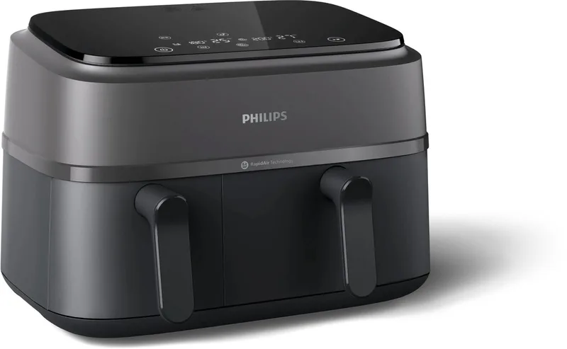 Philips 3000 series - Dual Basket Airfryer - NA350/00 - 9L de Philips en Noir – photo produit