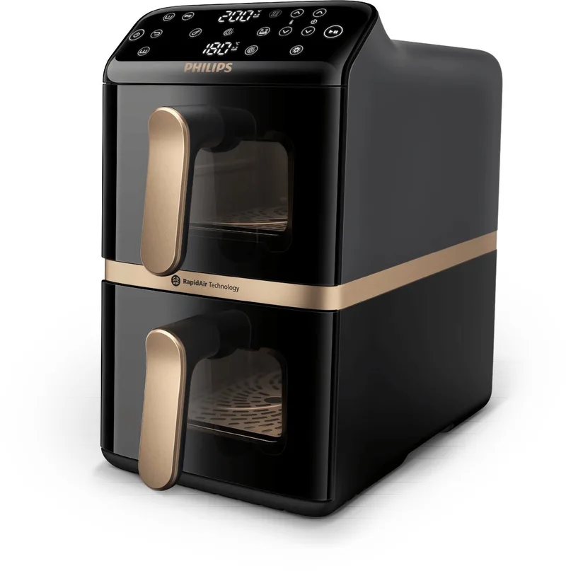 Philips 4000 series Dual-Stacked Dubbele Airfryer - NA462/70 - 10L - 6 programma's by Philips in Black – product photo