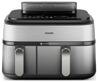 Philips 5000 series - Dubbele airfryer - 9L - 2750W - NA555/00 by Philips in Silver – product photo 2 of 2