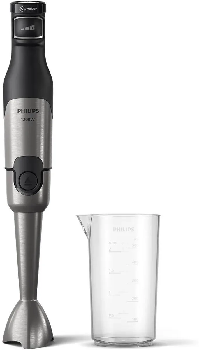 Staafmixer HR2681/00 - 1200 Watt - Inclusief Maatbeker – Geschikt voor Smoothies, Soep en Harde Ingrediënten - Snelheid Regelbaar - RVS by Philips in Black – product photo