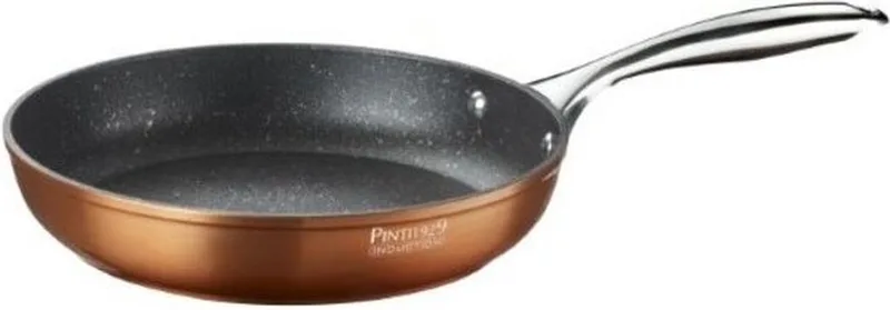 Materic - Braadpan 20cm - Anti-kleef - Voor gas-, keramische, elektrische, stralings- of inductiekookplaten - Koperkleurig de Pintinox en Zwarte binnenkant, Koperkleurige buitenkant – photo produit
