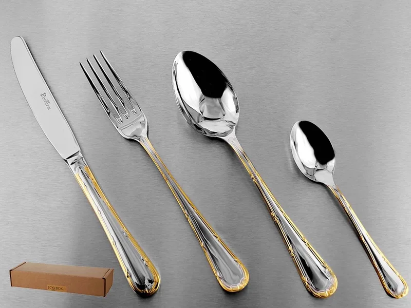 Settecento Bestekset 24 Delen Goudkleurig 3.0 mm de Pintinox – photo produit