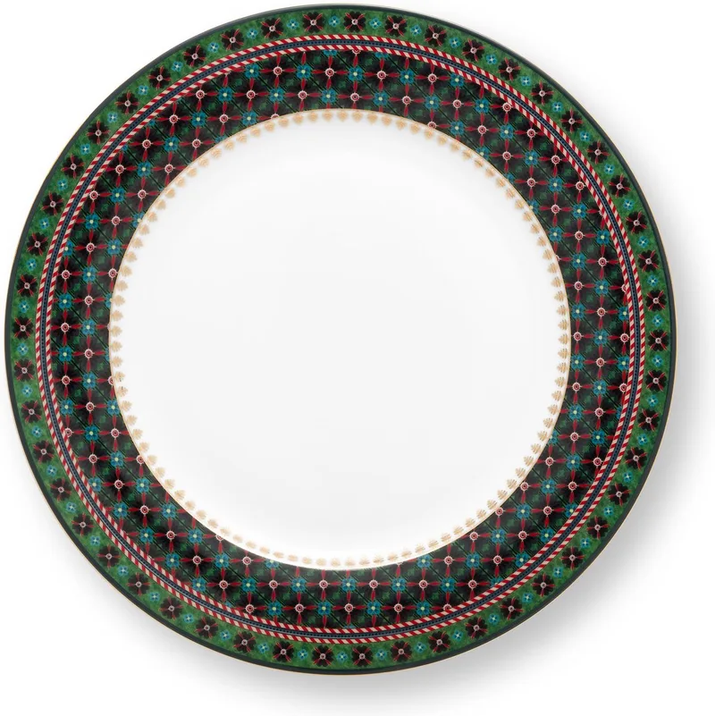 Berry Blues Clover Green Dinerbord ⌀26.5cm Porselein de Pip Studio en Bleu – photo produit