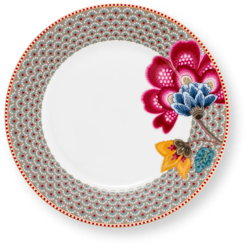 Blooming Tales Ontbijtbord - 21cm - bruin - porselein by Pip Studio in Khaki – product photo