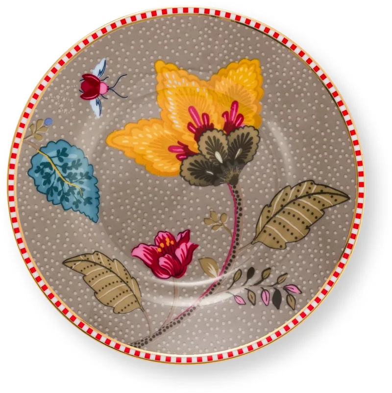 Blooming Tales Petit Four bord - Porselein - Bloemenprint by Pip Studio in Brown – product photo