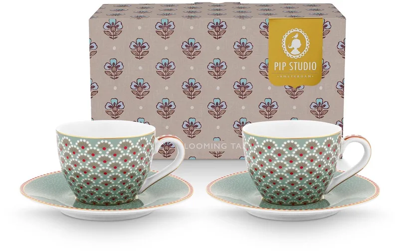 Blooming Tales - Set van 2 - Espresso kop en schotel de Pip Studio en Bleu – photo produit
