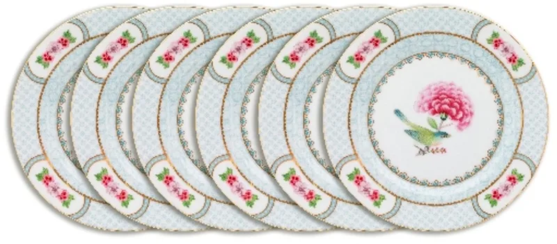Blushing Birds Borden - Gebaksbordjes - Bordenset - Servies set van 6 - 17cm by Pip Studio in White – product photo