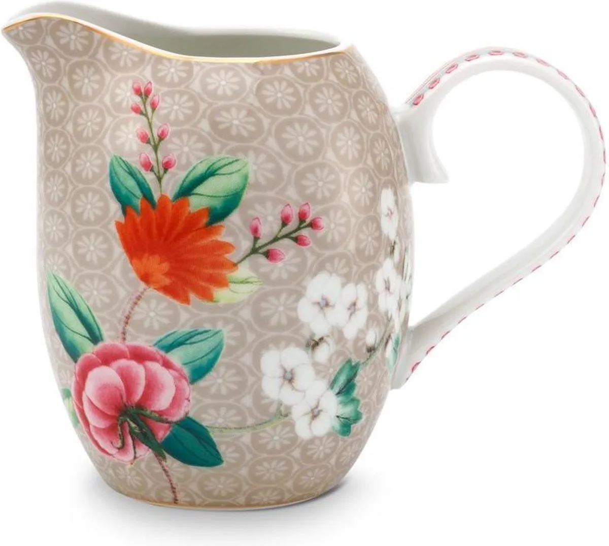 Blushing Birds Melkkannetje 0.25 ltr - khaki by Pip Studio in Multicolour – product photo