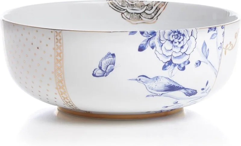 Bowl Royal White - 23cm by Pip Studio in Blue, White, Gold – product photo