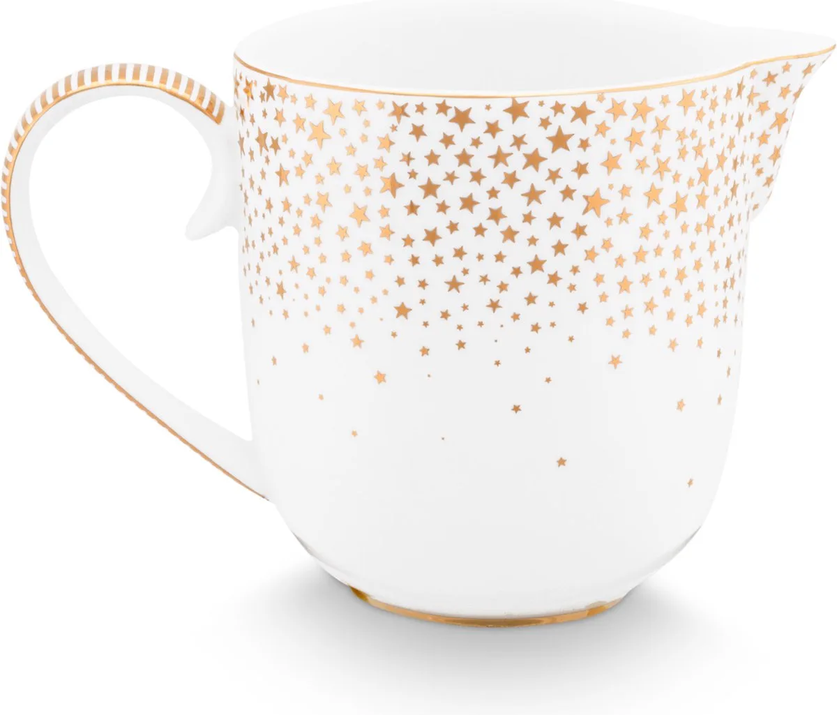 Christmas Royal Winter White melkkannetje Porselein met Gouden Sterren de Pip Studio en Blanc – photo produit