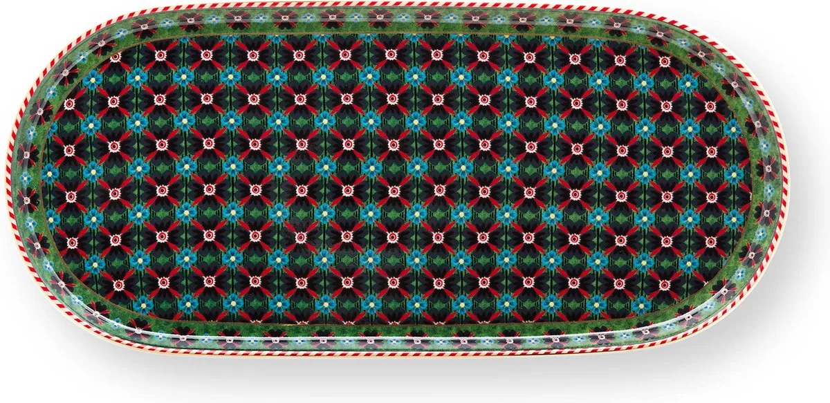 Clover Green Serveerschaaltje 25x12cm - Porselein - Berry Blues - Donkerblauw van Pip Studio in Groen – productfoto