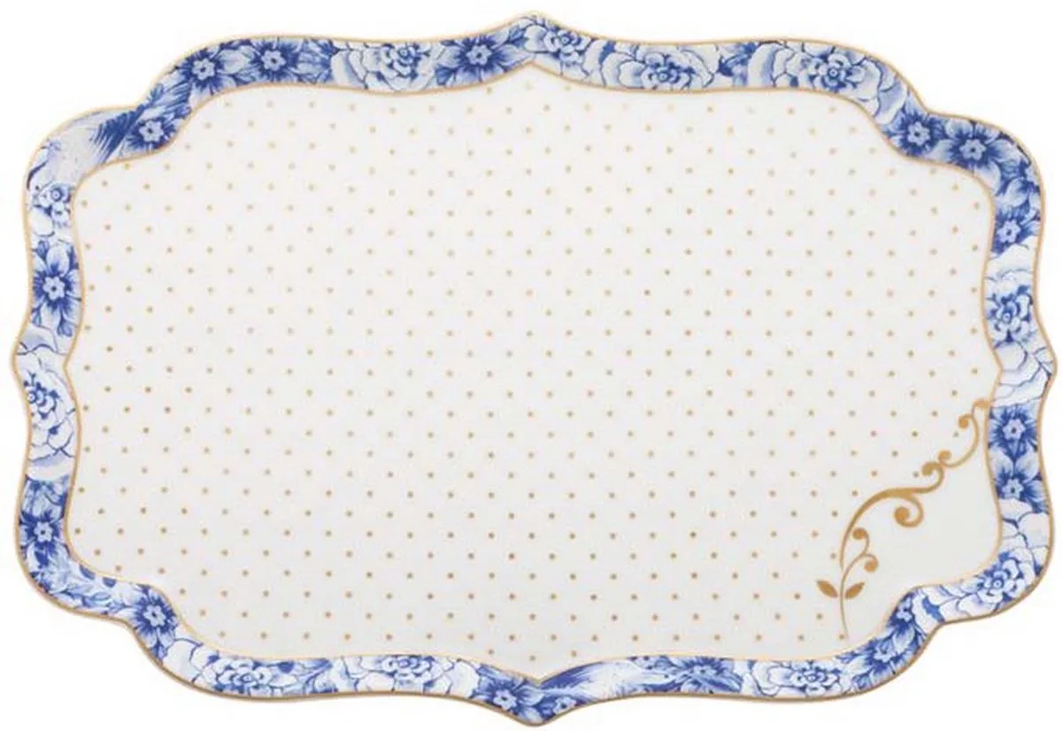 dienblad - royal white fra Pip Studio i Hvid, Blå – produktbillede