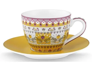 Espresso kopjes & schotels - Lily & Lotus - 120 ml - Set van 2 by Pip Studio in Yellow – product photo 3 of 5