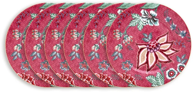 Flower Festival Borden - Gebaksbordjes - Bordenset - Servies set van 6 - 17cm de Pip Studio en Multicolore – photo produit