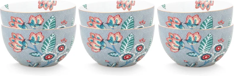 Flower Festival Kommen - Ontbijtkom - Ronde schaaltjes - Servies set van 6 - 12cm by Pip Studio in Multicolour – product photo