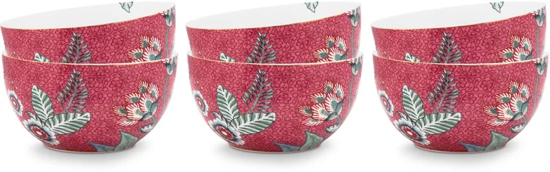 Flower Festival Kommen - Ontbijtkom - Ronde schaaltjes - Servies set van 6 - 12cm von Pip Studio in Mehrfarbig – Produktfoto