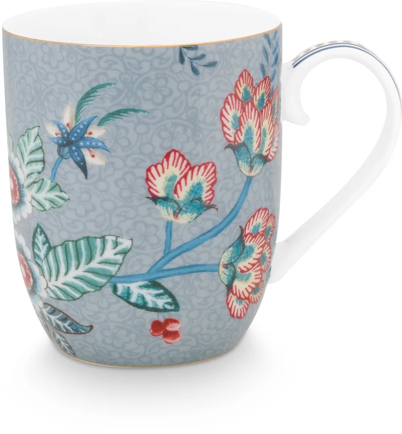 Flower Festival Mokken - Koffiekopjes met Oor - Koffiemok - Servies set van 6 - 200ml van Pip Studio in Meerkleurig – productfoto