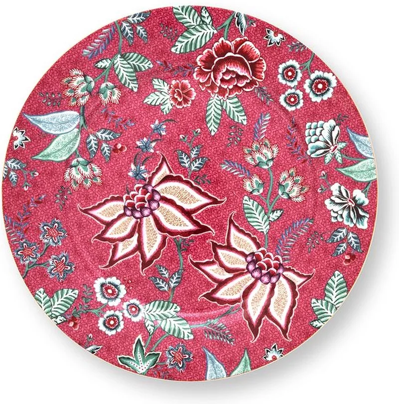 Flower Festival Onderbord - Servies - Serveerschaal - Groot Bord - Donkerroze - 32cm by Pip Studio in Pink – product photo