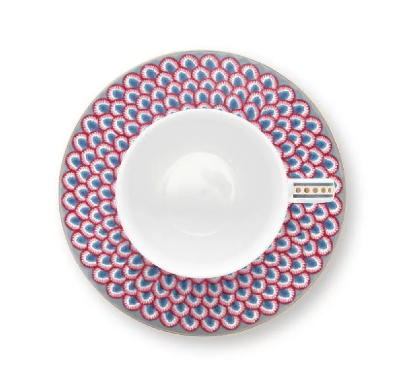 Geschirr-Set Espressotasse mit Untertasse Flower Festival Hellblau (4-teilig) von Pip Studio in Blau – Produktfoto 4 von 5