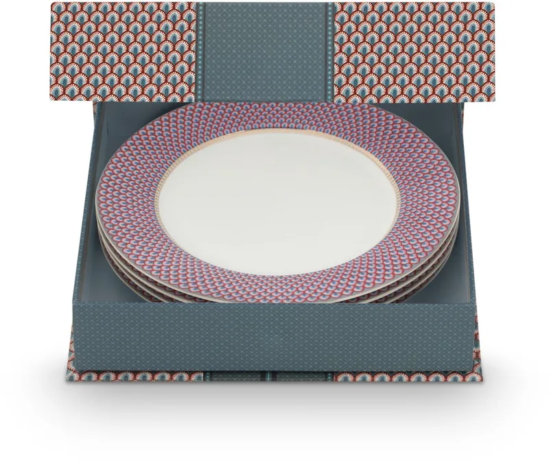 Flower Festival - Set van 4 - Dinerborden - Multicolor - Porselein - 26,5 cm van Pip Studio in Basis – productfoto