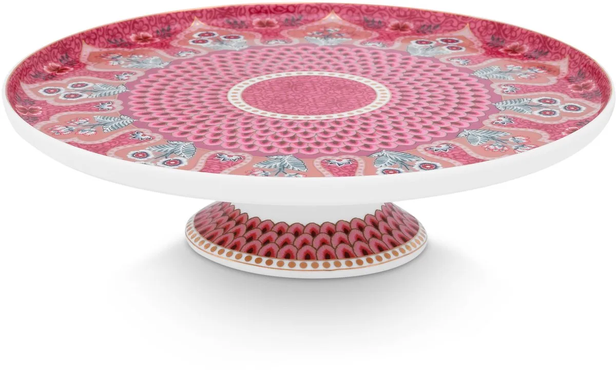 Flower Festival - Taartplateau - Porselein - 21cm van Pip Studio in Donkerroze – productfoto